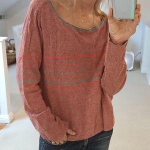Splendid sweater - pink and gray stripe